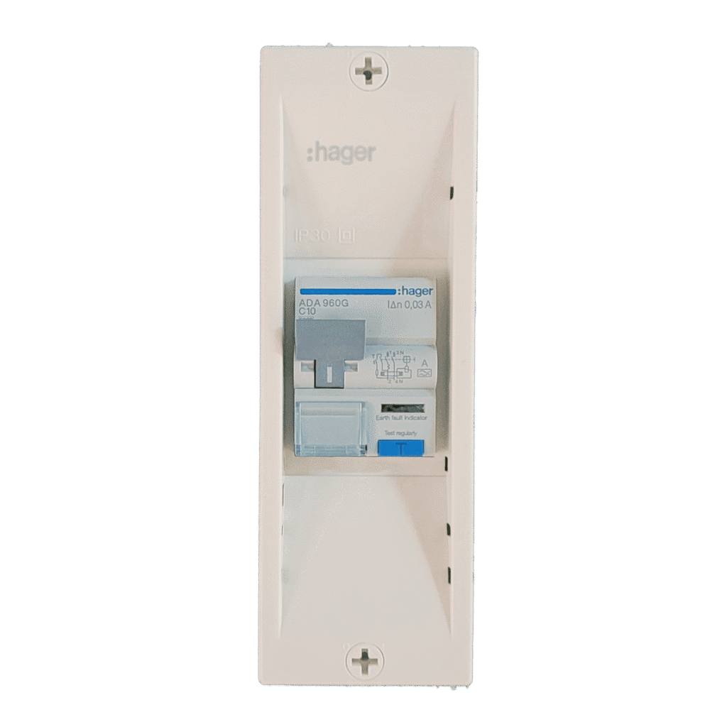Hager Personskyddsbrytare 2-pol 10A med Minkapsling GD102N