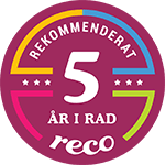 Reco Bagde - Rekommenderat Företag 5 år i rad - MinelluxReco Bagde - Rekommenderat Företag 5 år i rad - Minellux